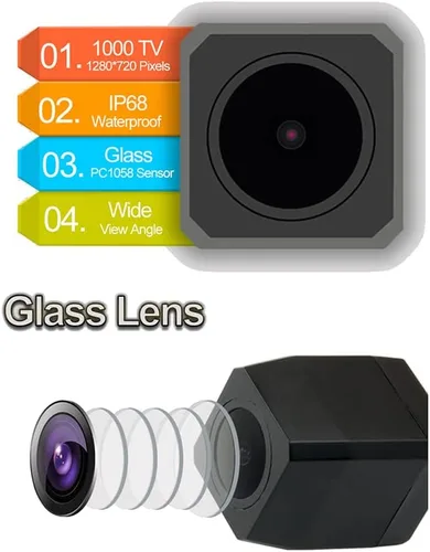 Miniatura 4 de Vlicevrn HD Fisheye - Cámara de visión trasera para vehículo, línea de estacionamiento fija, visión nocturna, cámara de estacionamiento de respaldo