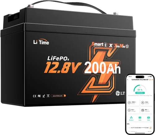 Miniatura 26 de Litime Batería LiFePO4 para motores de trolling de 12V 100Ah (Grupo 31), baterías de litio Bluetooth de 12 voltios, máx. 15000 ciclos profundos