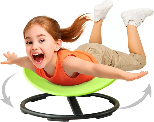Silla giratoria sensorial para niños autistas, asiento giratorio para autismo, juguete para sentarse y girar para niños autistas, juguetes de Verde