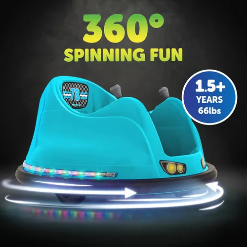 Miniatura 3 de Flybar FunPark 6V Coche de Parachoques – Juguete Eléctrico de Paseo de 360° con Luces LED, Cinturón de Seguridad, Parachoques Blandos – Coche de 6 V