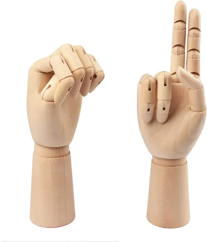 Miniatura 5 de Modelo de mano de madera, 4 piezas, 12 pulgadas, mano izquierda y derecha, figura de maniquí para exhibición de joyas a mano, decoración, bocetos