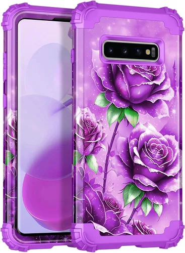 Miniatura 26 de Miqala Funda para Galaxy S9, brilla en la oscuridad, tres capas, resistente, a prueba de golpes, protección de cuerpo completo, parachoques