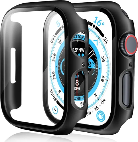Miniatura 13 de Paquete de 2 fundas para Apple Watch 40mm SE Series 6/5/4/SE 2ª generación con protector de pantalla de vidrio templado, funda protectora completa