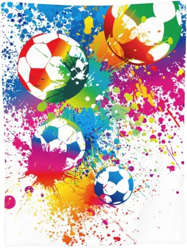 Miniatura 5 de Manta deportiva de fútbol, divertida pelota súper suave y cálida, para sofá, dormitorio, sofá, oficina, automóvil, acogedora manta de cama