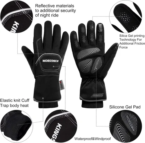 Miniatura 4 de KINGSBOM -Guantes térmicos impermeables y resistentes al viento de 40 - Guantes térmicos Thinsulate 3M Thinsulate para pantalla táctil de invierno