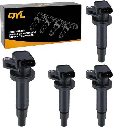 QYL Paquete de 4 bobinas de encendido de repuesto para Chevrolet Prizm/Toyota Celica Corolla Matrix Mr2 Spyder/Pontiac Vibe #UF247 9091902239 C1249