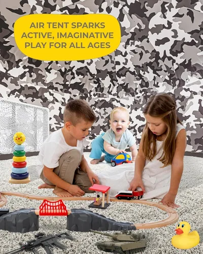 Miniatura 5 de Skywin Tienda de campaña de camuflaje Shadow Fort Air para niños (77 x 50 pulgadas) se construye en 30 segundos, tiendas de campaña para niños