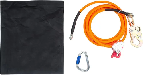 Miniatura 2 de Kit de línea de acero de 1/2 "x 8' para árboles trepadores Cordón ajustable con núcleo de acero para escalada de árboles, arnés de cordón Flipline