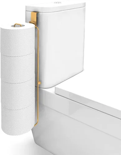 Conworld Soporte de pared para almacenamiento de papel higiénico, dispensador portarrollos de papel higiénico sobre el tanque de reserva para