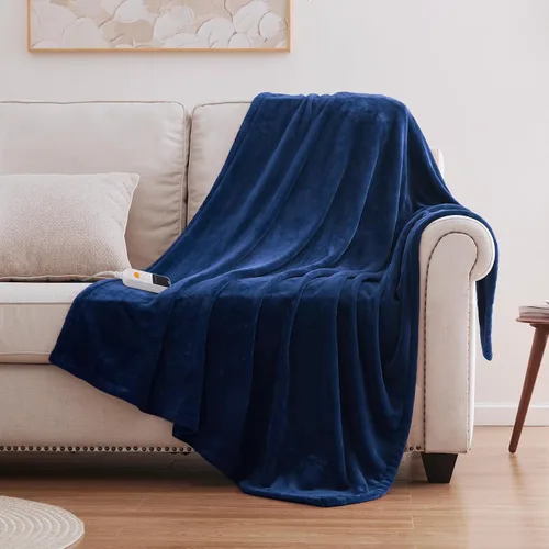 Miniatura 12 de Sealy - Manta eléctrica térmica tamaño 50"x60", manta eléctrica de franela doble suave con 6 niveles de calor y apagado automático de 2-10 horas