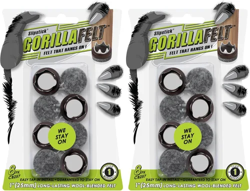 Miniatura 8 de GorillaFelt CB270 - Protectores de piso para muebles (juego de 4) almohadillas de fieltro para muebles con tapa garantizadas para permanecer
