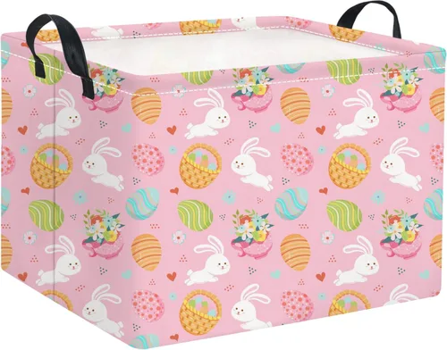 Miniatura 19 de Cesta rectangular de almacenamiento para niños, cesta de almacenamiento para bebés con asas para la cocina del hogar, lindo organizador de juguetes