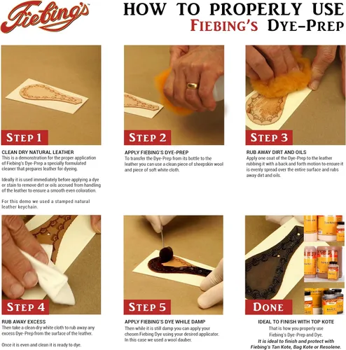 Miniatura 2 de Fiebing's Botella de 4 onzas líquidas de preparación de tinte para cuero, Claro