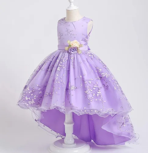 Miniatura 3 de USEMPER Vestido de princesa para niñas, para boda, fiesta de cumpleaños con tren, talla 3-14 años