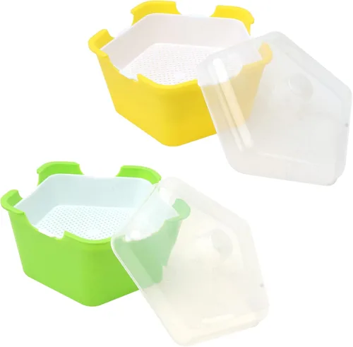Yardwe 2 juegos de mini bandeja germinación bandeja de germinación bandeja de vivero maceta de hierba de trigo semilla cultivador con tapa para