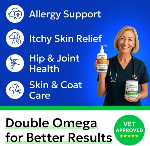 Miniatura 2 de BARK&SPARK Omega 3 + aceite de pescado para perros - Masticables para alergias en la piel, alivio de picazón, tratamiento de puntos calientes