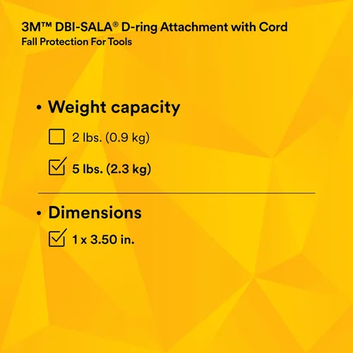 Miniatura 10 de 3M - DR-CORD-10PK DBI-SALA Protección contra caídas para herramientas, 1500009, cable de anillo en D con lazo, cinchas a herramientas que pesan