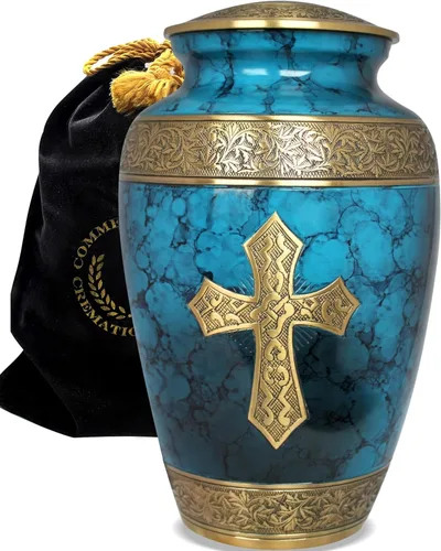 Miniatura 27 de Urna de cremación de cruz negra para cenizas hombre adulto – Urnas de cremación personalizadas para cenizas humanas, urnas decorativas para hombre