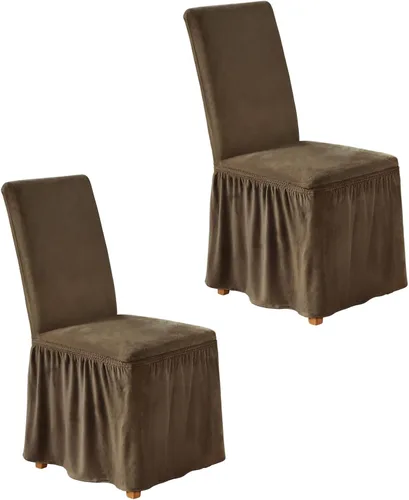 Miniatura 40 de NICEEC Fundas de silla de elastano para sillas de comedor, juego de 6 fundas de sillas de comedor extraíbles con falda, fundas de silla de comedor