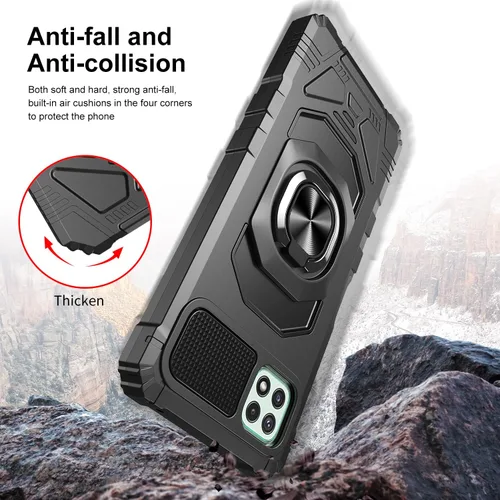 Miniatura 3 de Funda compatible con Boost Mobile Celero 5G Plus 2023 con protector de pantalla de vidrio [grado militar] anillo de montaje en automóvil con soporte