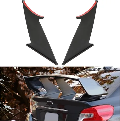 KUAFU Alerón con estabilizador Compatible con Subaru Impreza WRX STI Sedán 2015-2021, alerón de maletero trasero con soporte rígido, color negro, 2