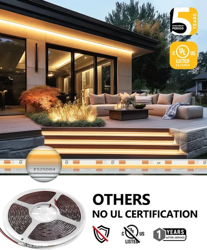Miniatura 5 de EMITEVER COB - Tira de luces LED impermeable IP67, 2700 K, blanco cálido, para exteriores, 24 V, cinta LED de silicona regulable, iluminación