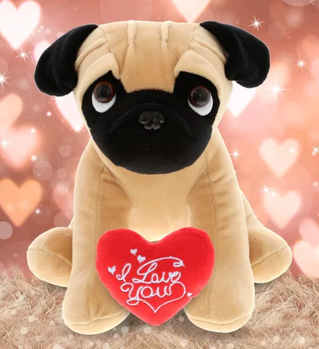Miniatura 5 de DolliBu I Love You - Peluche de San Valentín con ojos grandes, lindo animal de peluche con corazón rojo y nombre, regalo personalizado para el día