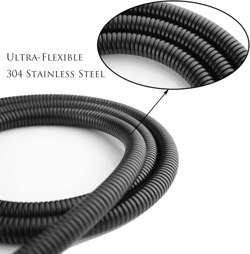 Miniatura 3 de Extensión de manguera de ducha, manguera de ducha extra larga de acero inoxidable de 72 pulgadas para cabezales de ducha de mano, repuesto de Mate