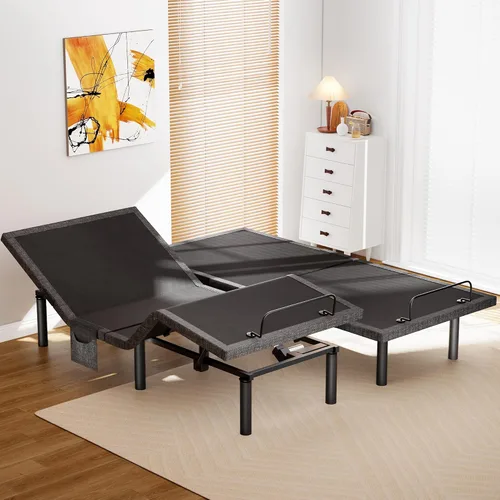 Miniatura 8 de AMADA HOMEFURNISHING Base de cama ajustable con masaje, base de cama ajustable individual XL controlada por aplicación con 4 puertos USB y luz LED