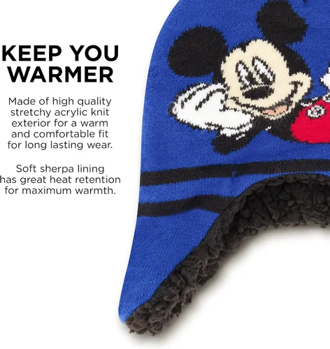 Miniatura 4 de Disney boys Winter Hat and Mitten Set, Mickey Mouse Toddler Beanie for Ages 2-4