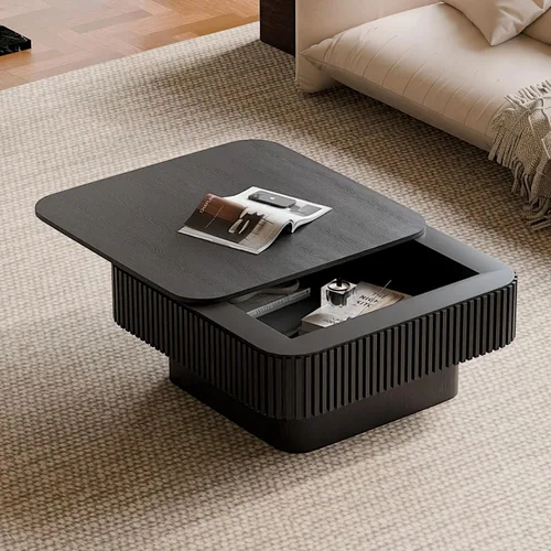 Miniatura 25 de Mesa de Centro con Tapa Elevable Mesas de Centro Cuadradas para Muebles de Sala de Estar Acanalada Pequeña con Gran Centro de Almacenamiento Oculto