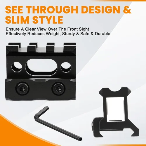 Miniatura 3 de Soporte elevador Picatinny de 3 ranuras, 1 pulgada de alto perfil Picatinny Riser Mount Short Pic Rails Accesorios para elevadores ópticos de puntos