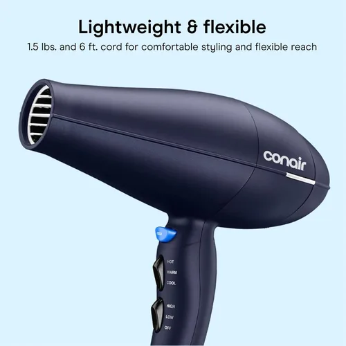 Miniatura 6 de Secador de pelo Infiniti Pro Conair con difusor innovador, mejora rizos y ondas mientras reduce el encrespamiento, azul oscuro Difusor multicámara