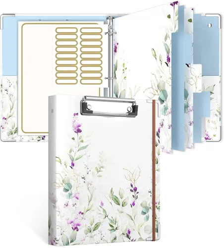Miniatura 21 de Rouidr Carpeta de 3 anillos con portapapeles, 1 pulgada, 8.5 x 11 pulgadas, tamaño carta, carpetas organizadoras con pestañas divisorias y fundas