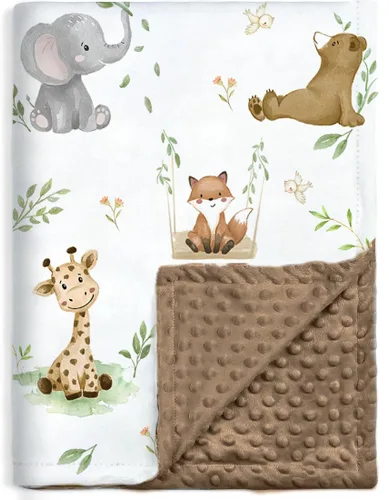 Miniatura 9 de Boritar Manta para bebé supersuave de minky con doble capa y respaldo punteado, con diseño de pequeñas flechas grises impresas de 30 x 40 pulgadas