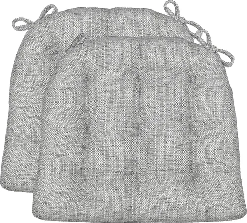 Miniatura 22 de Barnett Home Decor Cojines para silla de comedor Brisbane plateado gris con lazos - Tamaño mediano 16.5 x 18 Almohadilla para silla - Relleno