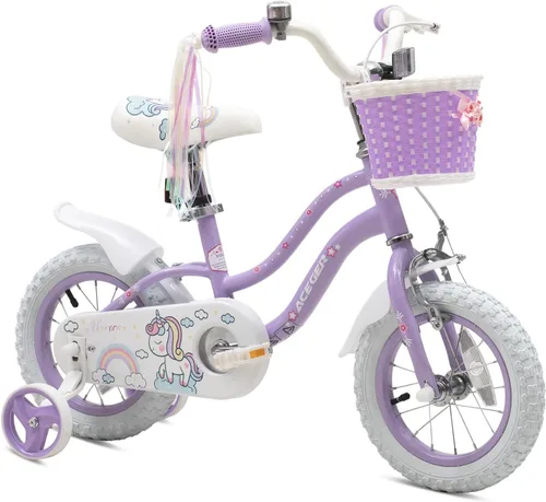 Miniatura 17 de Bixike Bicicleta estilo princesa para niñas con canasta para niños y niñas pequeñas de 2 a 13 años, bicicleta de 12, 14, 16, 18 pulgadas para niños