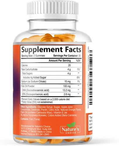 Miniatura 9 de Gomitas de aceite de pescado Omega 3 – Gomitas Omega3 de triple fuerza – Ácidos grasos DHA y EPA para la salud del corazón, apoyo articular