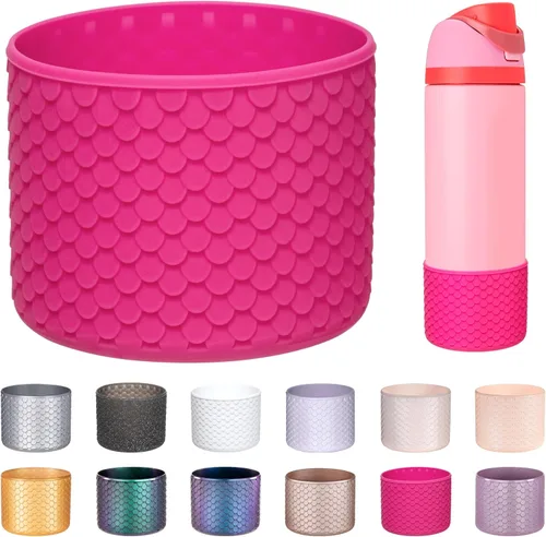 Miniatura 60 de Silicone Boot for Owala Water Bottle 24oz 32oz 40oz, Anti-Slip Protective Sleeve Bottom Bumper Protector for FreeSip, Twist, and Flip Stainless Rosa