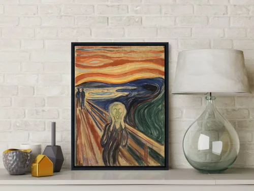 Miniatura 3 de Wieco Art Arte enmarcado El grito de Edward Munch pinturas famosas reproducción abstracta lienzo impresiones obras de arte para decoración de pared