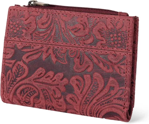Miniatura 10 de Billetera Oak Leathers para mujer de piel de grano completo - Pequeña con protección RFID, monedero para monedas, tarjetero de crédito y DNI