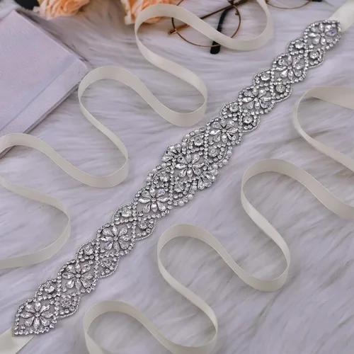 Miniatura 43 de azaleas Cinturón de boda fino de cristal para mujer, cinturón de novia para boda, dama de honor, accesorios de vestido de niña de las flores, 16