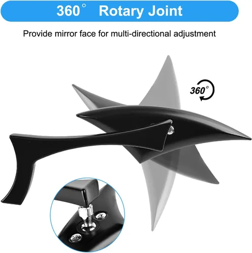 Miniatura 4 de Nifeida Espejos Laterales Negros en Forma de Hoja para Motocicleta, Espejos Laterales Convexos para Motocicleta Compatibles con Harley Cruiser