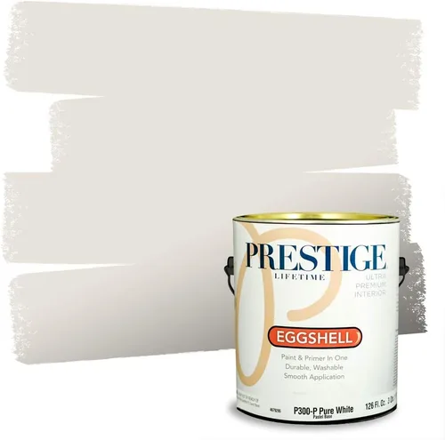 Miniatura 16 de Prestige Paints - Pintura y sellador 2 en 1 para exteriores, 1 galón, plana, similar a Sherwin Williams Snowfall, P100-P-SW6000
