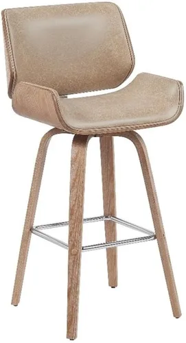Miniatura 17 de Armen Living Tyler - Taburete giratorio de piel sintética gris y madera negra de 26 pulgadas de altura de mostrador Gris / Negro