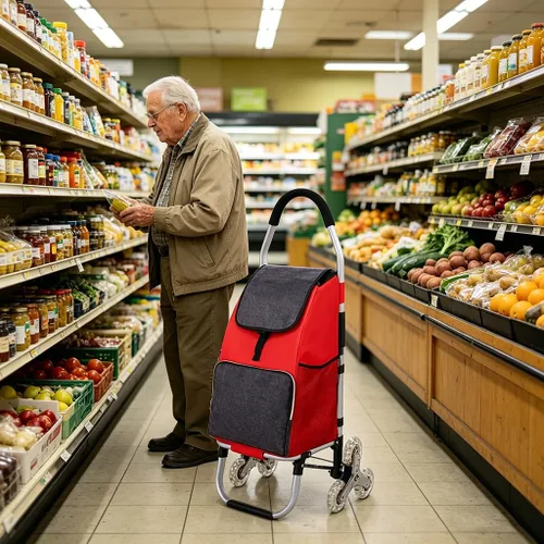 Miniatura 9 de Bolsa de repuesto para carrito de compras, bolsa de repuesto impermeable con bolsillos laterales y bolsillo frontal, para marco de aleación