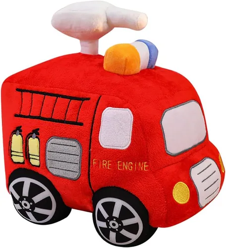 Miniatura 13 de Juguete de Carro de Ambulancia de Peluche Suave Camión Blanco Súper Lindo Peluche Excelentes Regalos para Niños o Fiesta de Cumpleaños 10.6 Pulgadas