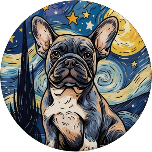 Miniatura 3 de Bulldog francés Noche estrellada para perro, mamá, perro, papá, PopSockets intercambiables PopGrip