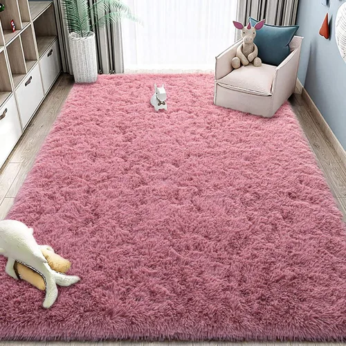 Miniatura 7 de Alfombras ultrasuaves y esponjosas para dormitorio, de 3 x 5 pies, alfombras de área de pelo largo para sala de estar, alfombra peluda grande