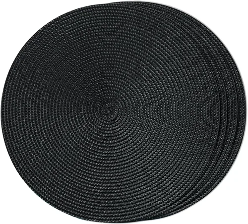 FunWheat Juego de 4 manteles individuales redondos trenzados para mesas de comedor, tejidos, lavables, antideslizantes, pequeños de 13 pulgadas (S